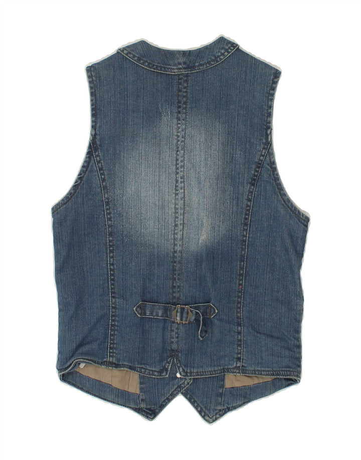 Gilet in denim da donna VINTAGE UK 12 cotone blu medio