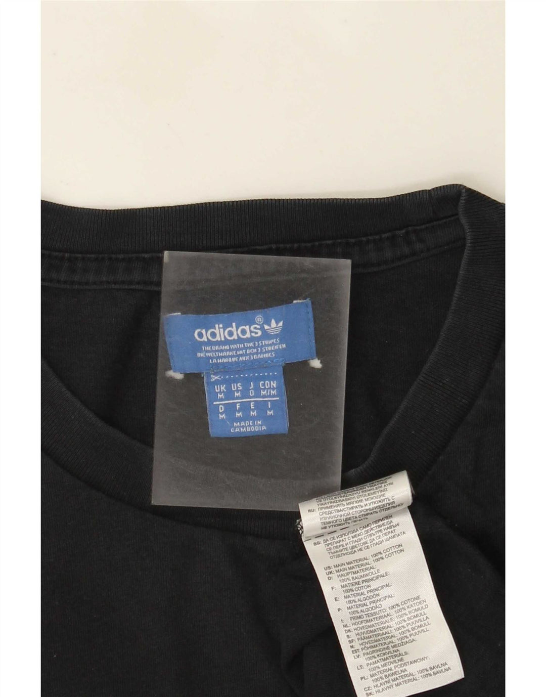T-shirt grafica da uomo Adidas Top in cotone nero medio