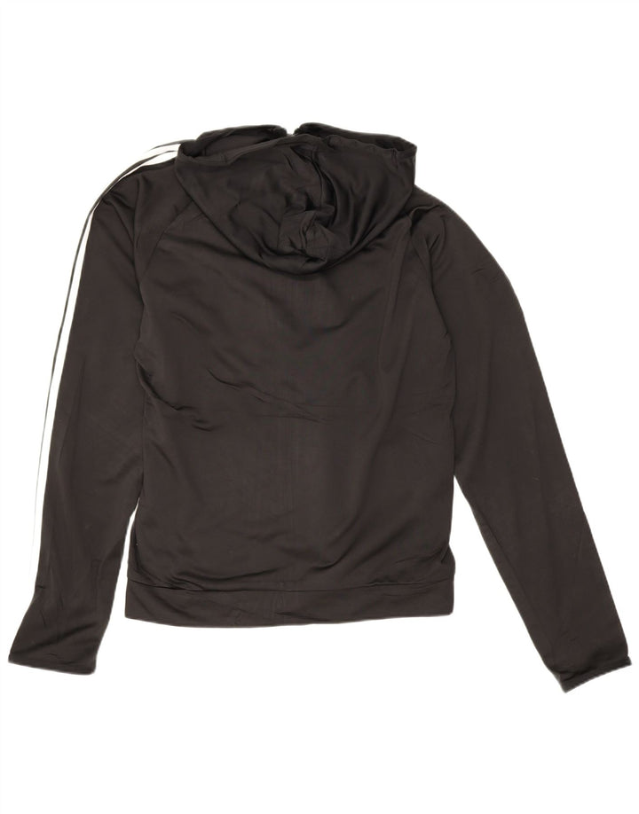 Maglione con cappuccio e zip Adidas da uomo in poliestere nero medio