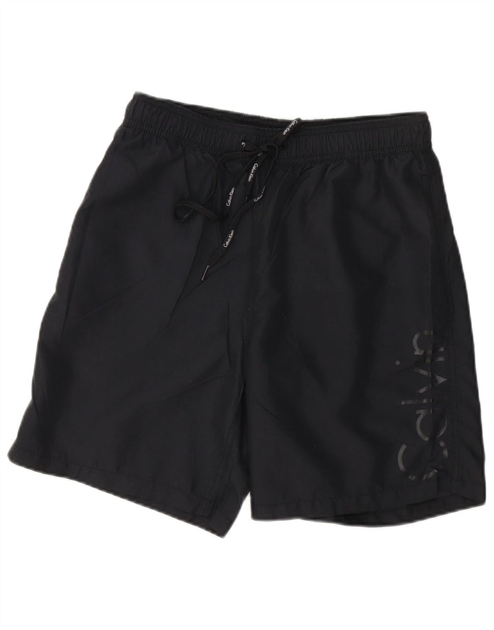 Pantaloncini da bagno grafici da uomo Calvin Klein poliestere nero medio