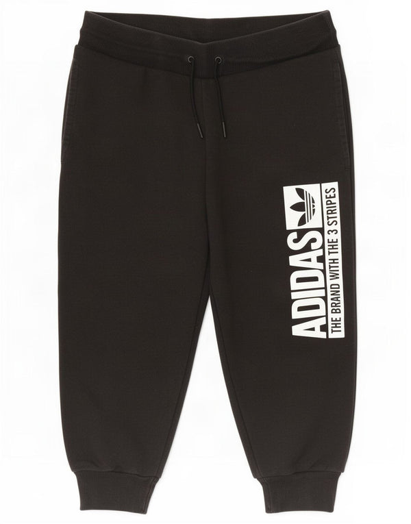 Adidas Pantaloni da tuta da donna con grafica Capri Joggers UK 14 Large Nero
