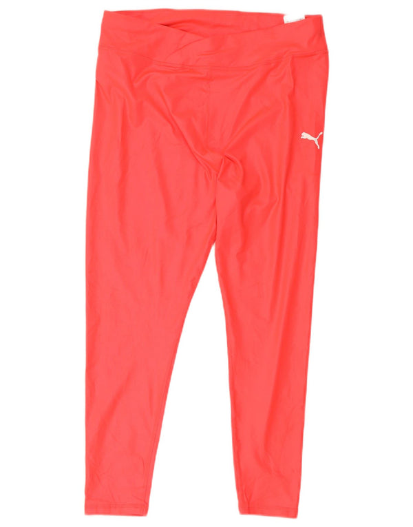 Leggings Capri da donna Puma UK 16 Large Rosso Poliestere