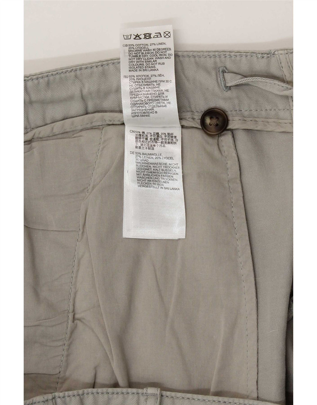 Pantaloncini chino da uomo Reiss W36 grandi in cotone grigio