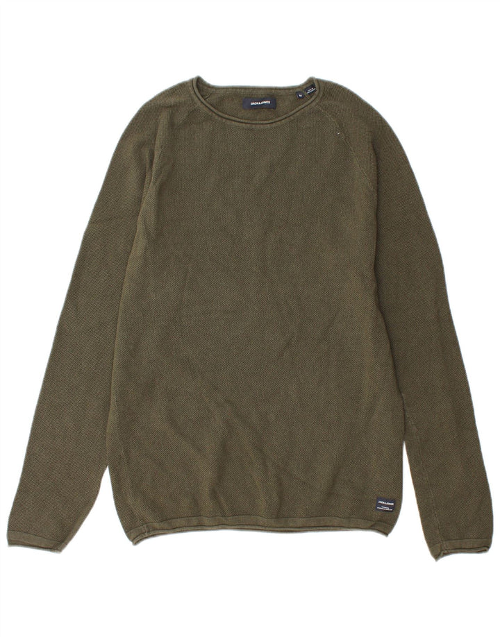 Maglione maglione girocollo da uomo Jack & Jones in cotone verde medio