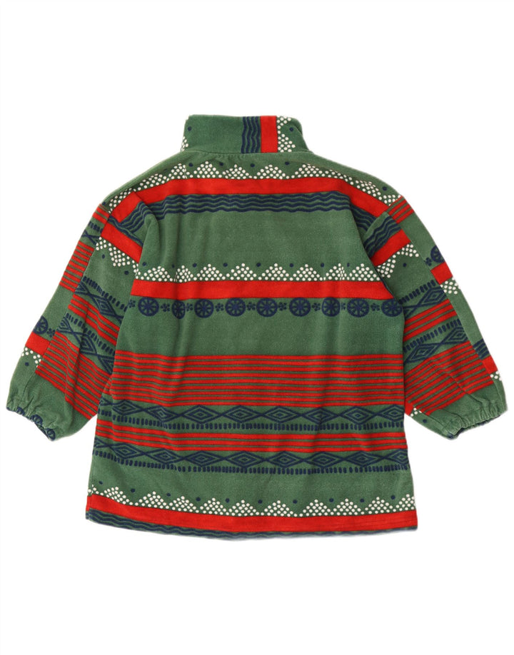 Giacca in pile vintage da uomo UK 38 verde medio geometrico