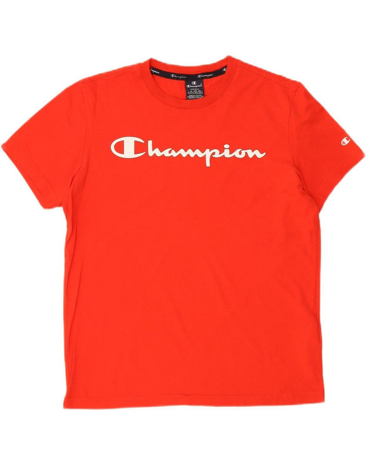 CHAMPION Mens Graphic T-Shirt Top Small Red Cotton
