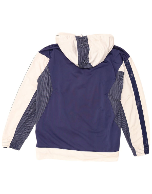 Giacca sportiva da uomo con cappuccio grafico Asics, grande, color block blu navy