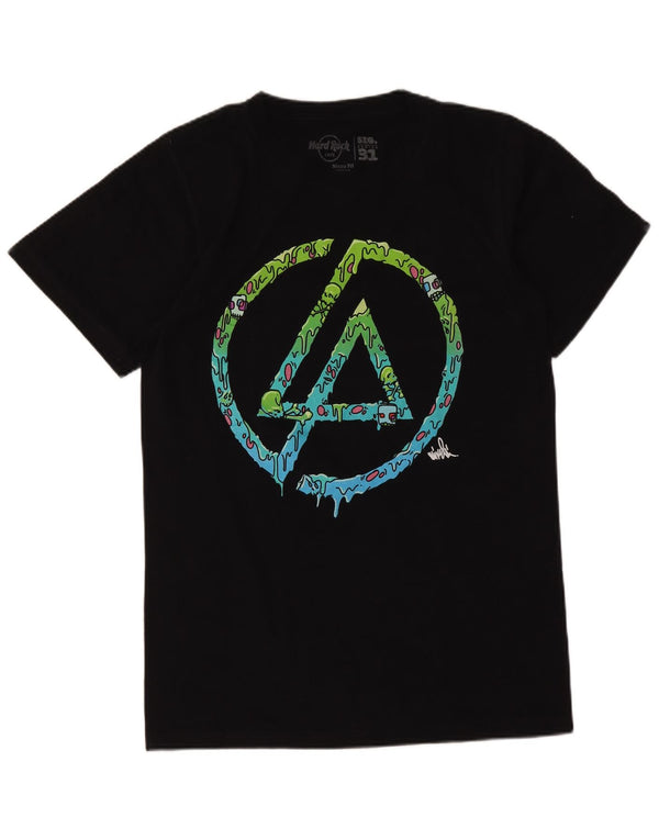 T-shirt grafica da uomo New York Hard Rock Cafe, piccola, in cotone nero