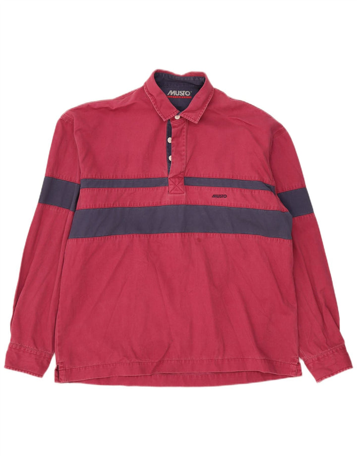 Camicia pullover da uomo Musto grande cotone a righe rosse