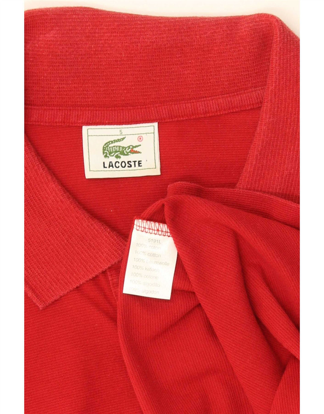 Polo da uomo Lacoste taglia 5 grande in cotone rosso