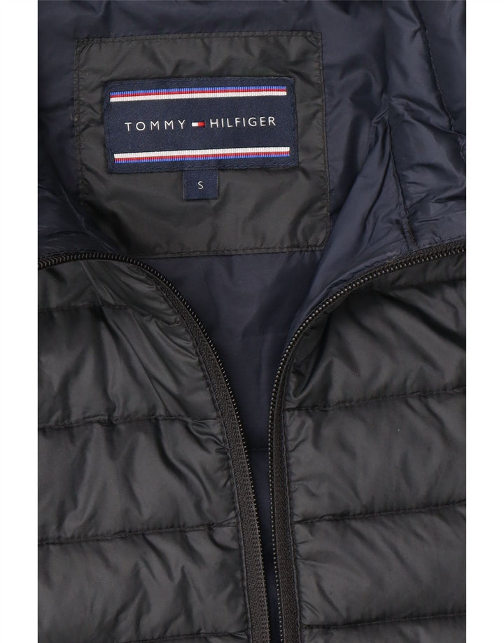 TOMMY HILFIGER Giacca imbottita da uomo UK 36 Small Poliestere nero