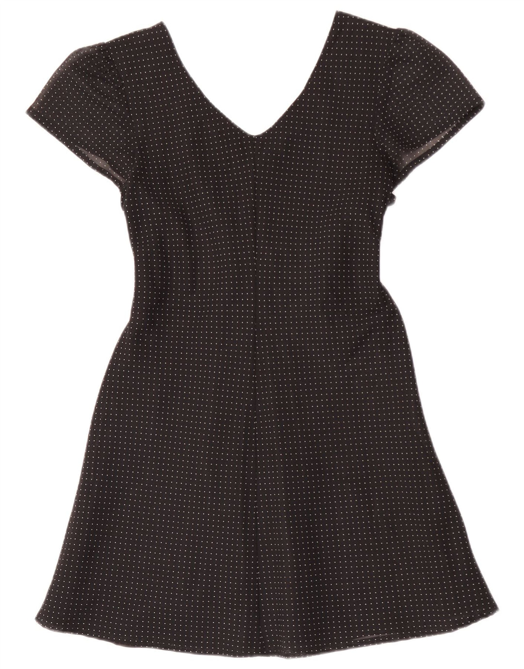 Mini abito a trapezio vintage da donna IT 42 viscosa maculata nera media