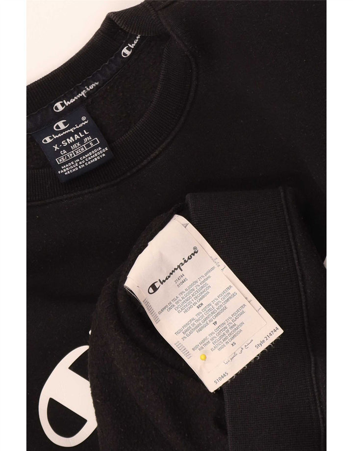 Felpa grafica da uomo Champion Jumper XS in cotone nero