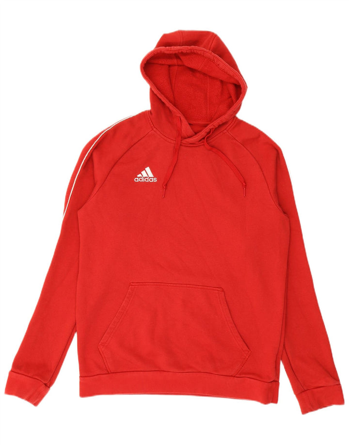Maglione con cappuccio da uomo ADIDAS piccolo in cotone rosso
