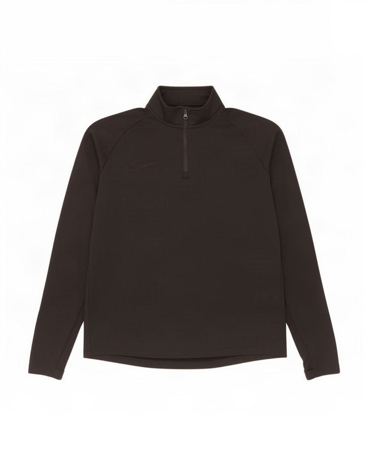 Maglia da tuta Nike Dri Fit con zip e collo pullover da uomo, poliestere nero medio