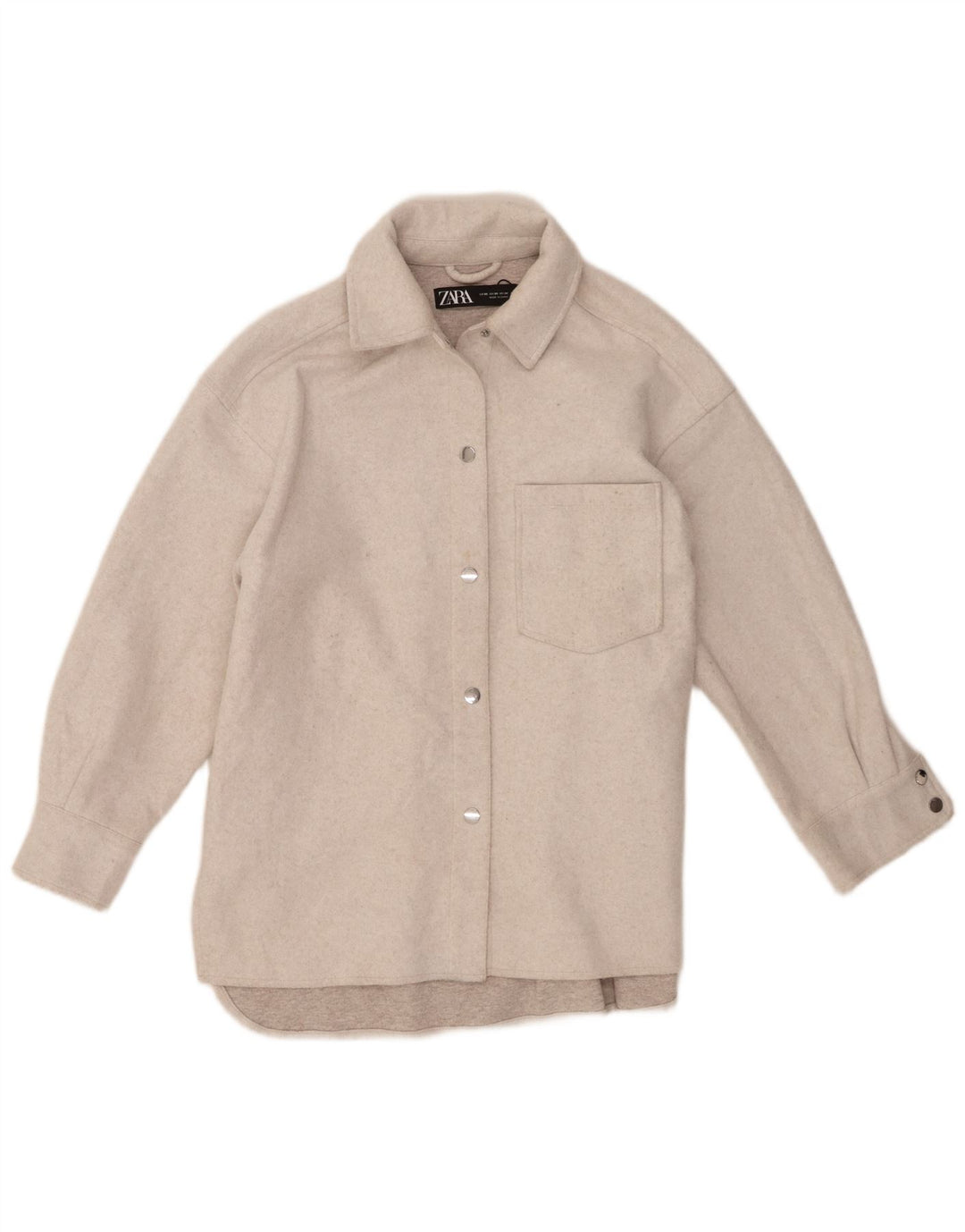 Giacca Shacket da donna Zara UK 6 XS Poliestere beige