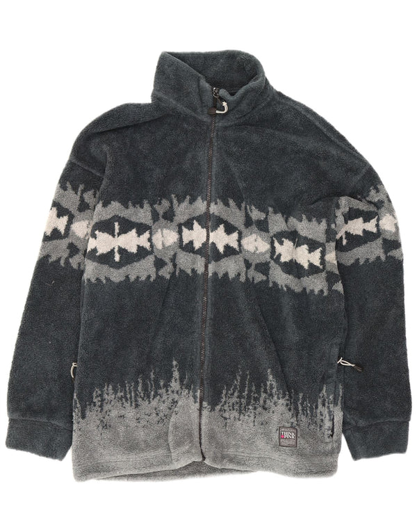 Giacca in pile da uomo Think Pink UK 42 XL Poliestere geometrico grigio