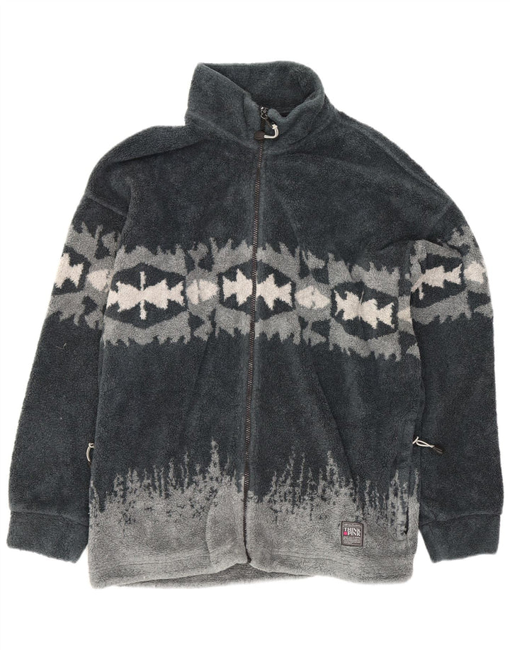 Giacca in pile da uomo Think Pink UK 42 XL Poliestere geometrico grigio