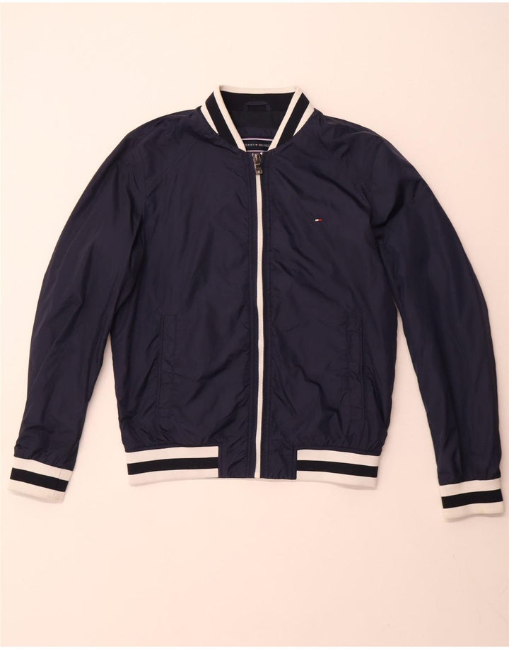 TOMMY HILFIGER Giubbotto bomber da donna UK 16 Large Blu Navy