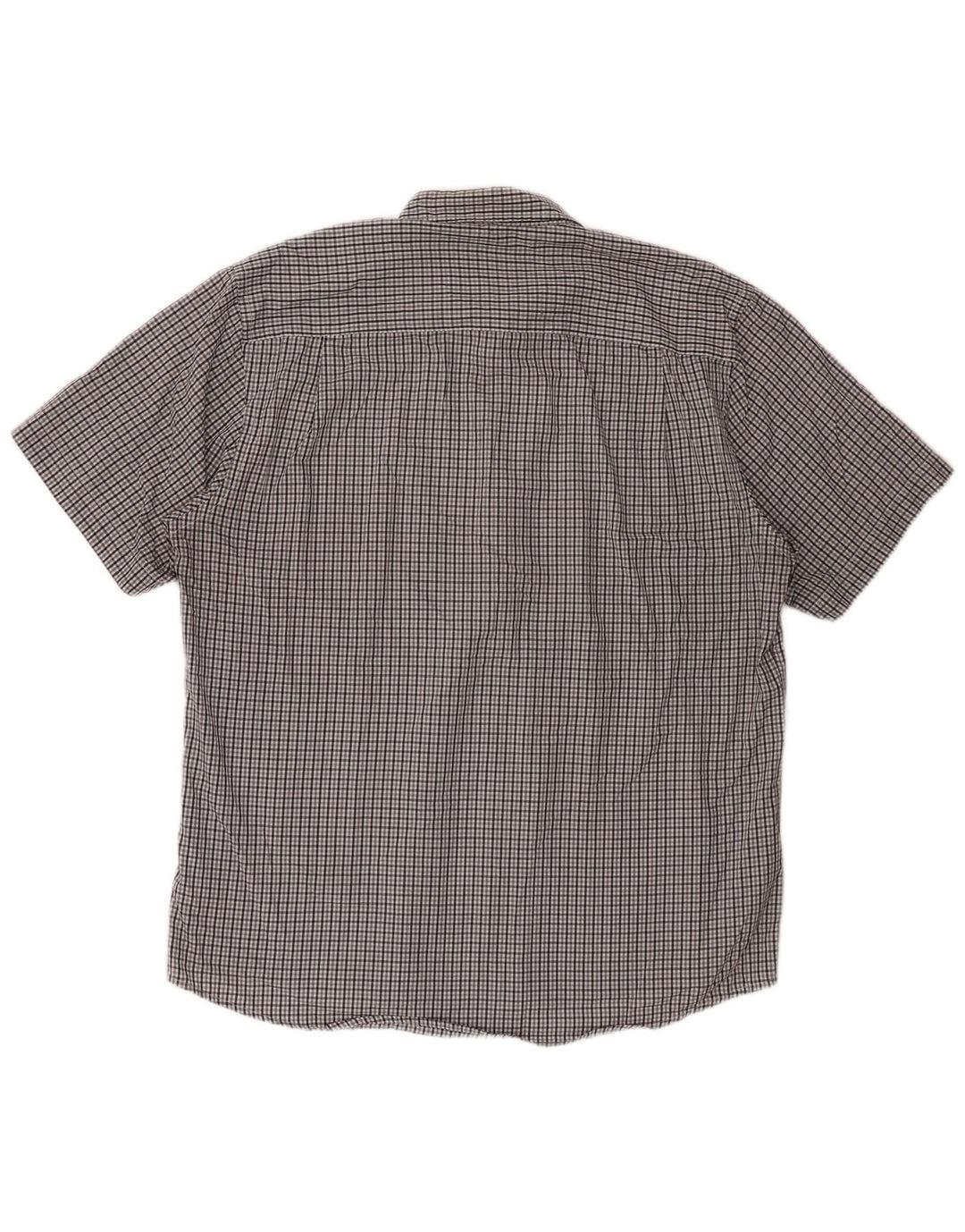 PIERRE CARDIN Camicia a maniche corte vestibilità regolare da uomo 2XL Poliestere a quadri grigio