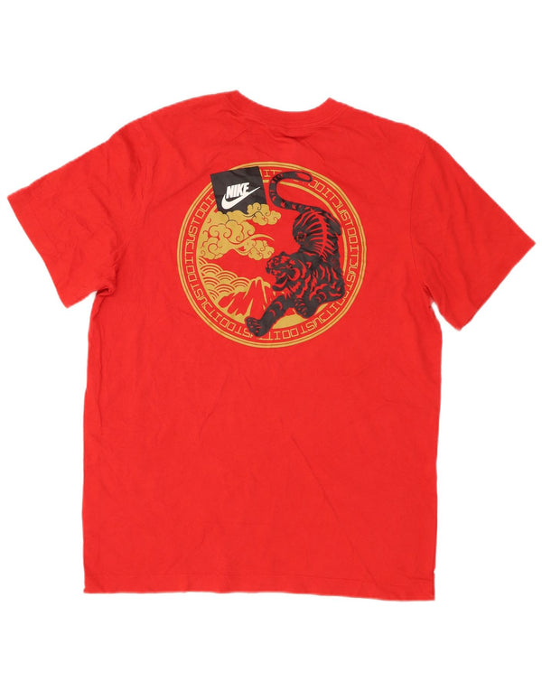 T-shirt grafica da uomo Nike Top in cotone rosso medio