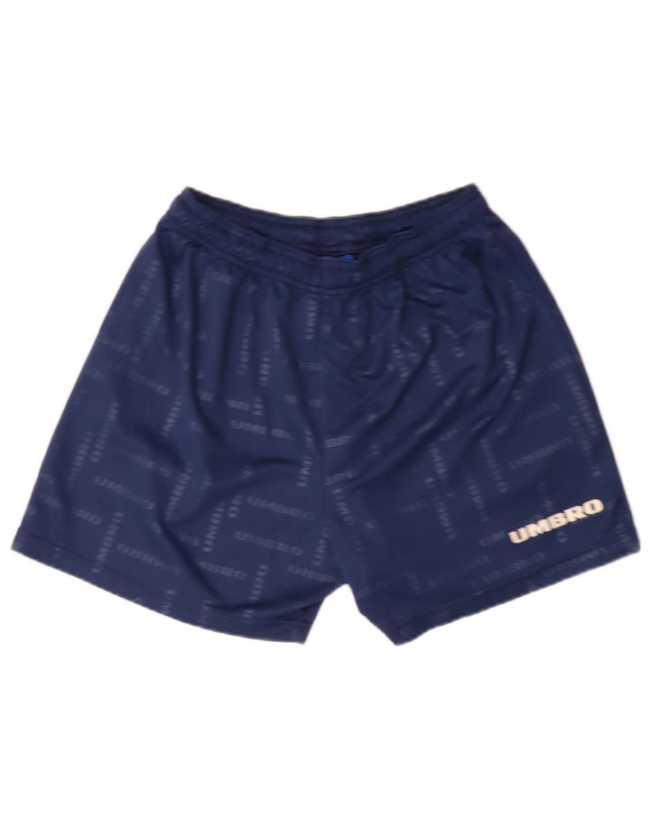 Pantaloncini sportivi grafici da uomo UMBRO grandi in poliestere blu navy