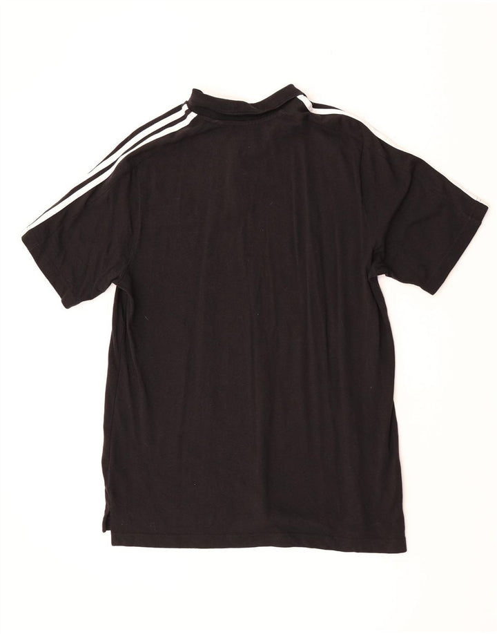 Polo Adidas da uomo grande in cotone nero
