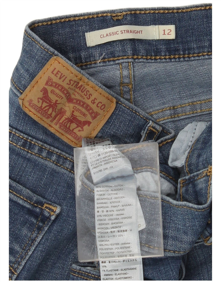 LEVI'S Jeans dritti dalla vestibilità classica classica da donna US 12 Large W32 L28 Blu