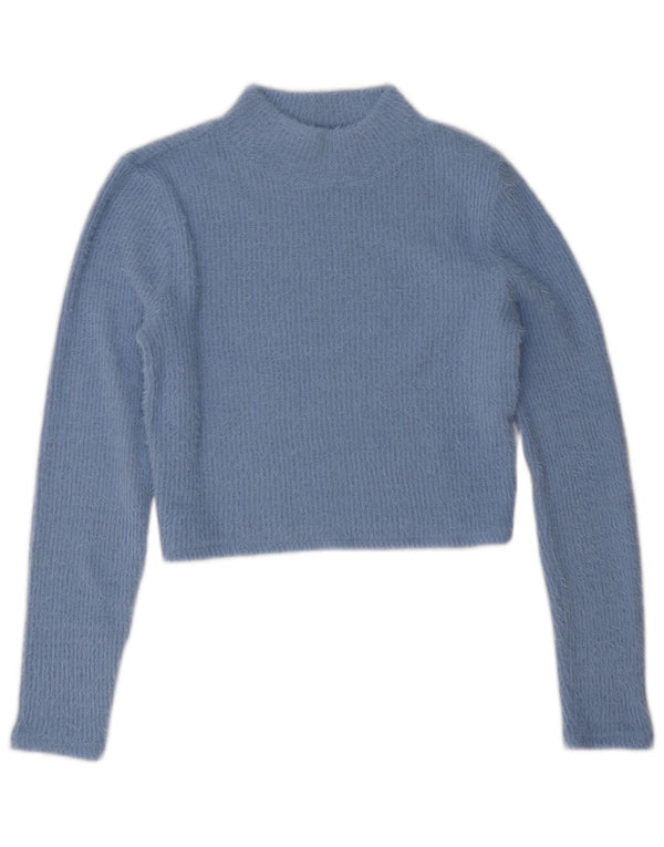 Maglione corto con collo alto da donna Zara UK 16 grande blu