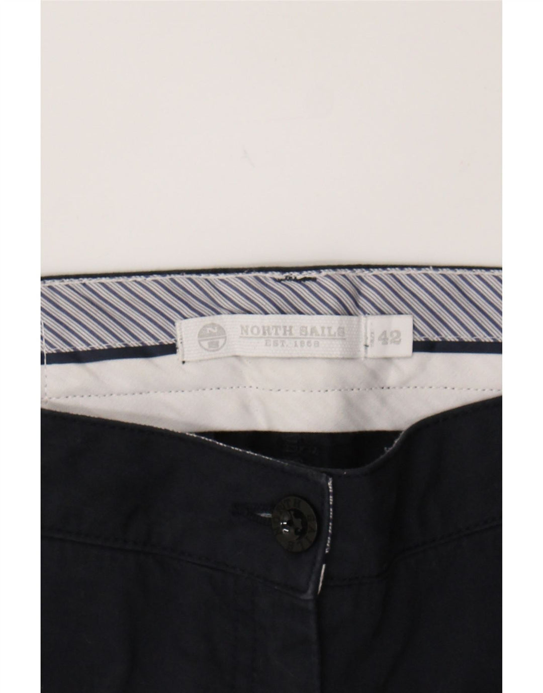 NORTH SAILS Womens Slim Chino Trousers IT 42 Medium W30 L28 Navy Blue Vintage North Sails and Second-Hand North Sails from Messina Hembry 