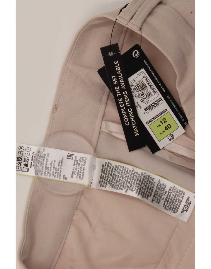 Pantaloncini chino da donna Marks & Spencer UK 12 medi W30 poliestere beige
