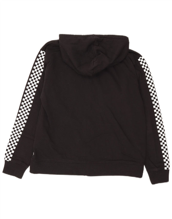 Felpa con cappuccio e zip grafica da uomo Vans grande in cotone nero