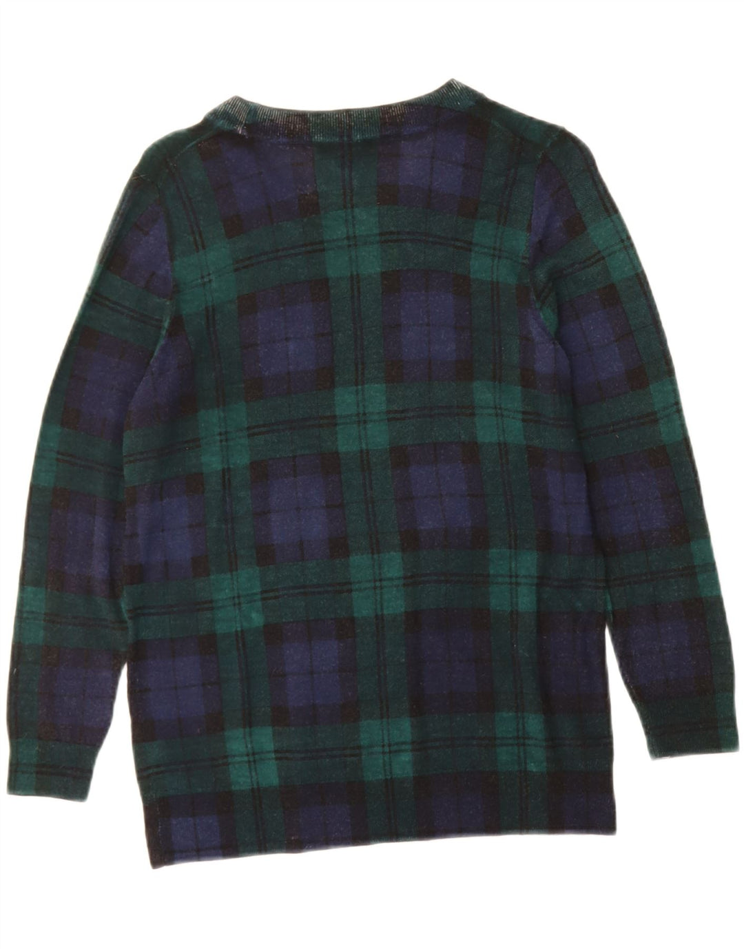 J. CREW Womens Boat Neck Jumper Sweater UK 12 Medium Green Check Vintage J. Crew and Second-Hand J. Crew from Messina Hembry 