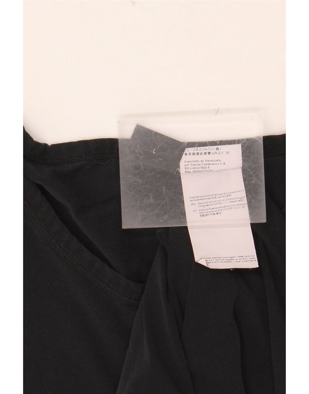 T-shirt da uomo HUGO BOSS Top grande in cotone nero