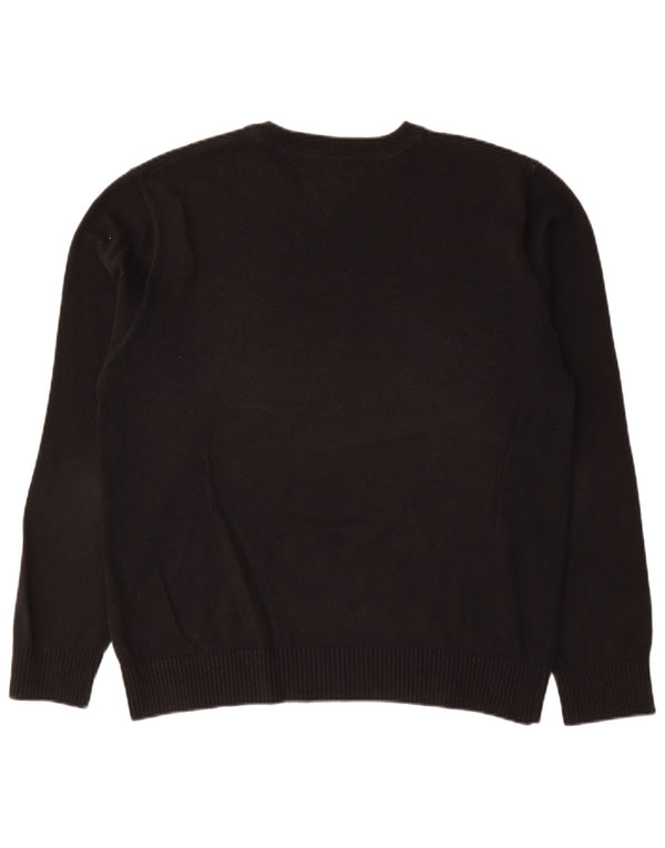 Maglione maglione con scollo a barca da uomo Tommy Hilfiger XL in cotone nero