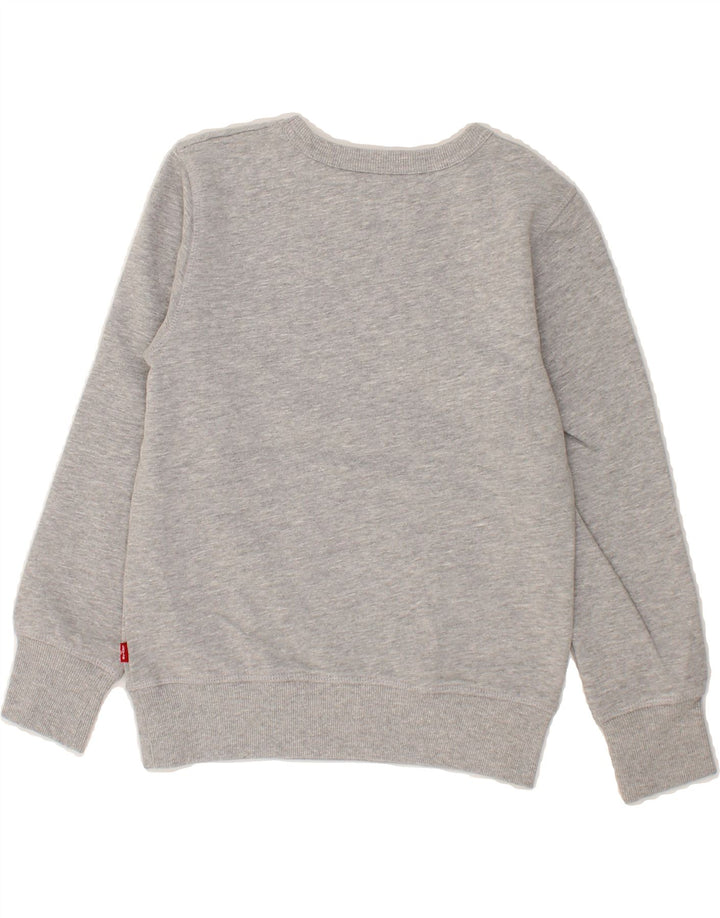 LEVI'S Boys Graphic Sweatshirt Jumper 8-9 Years Small Grey Cotton Vintage Levi's and Second-Hand Levi's from Messina Hembry 