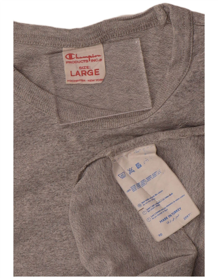 T-shirt grafica da uomo Champion Top grande in cotone grigio
