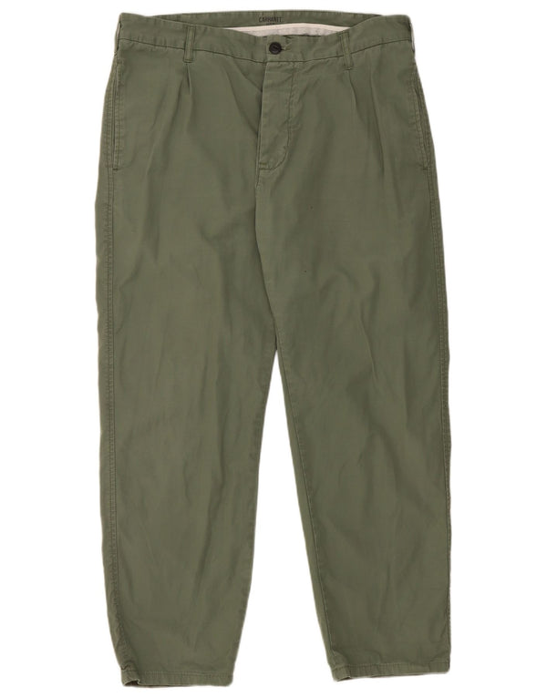 Pantaloni chino dritti da uomo Carhartt W32 L27 cotone verde