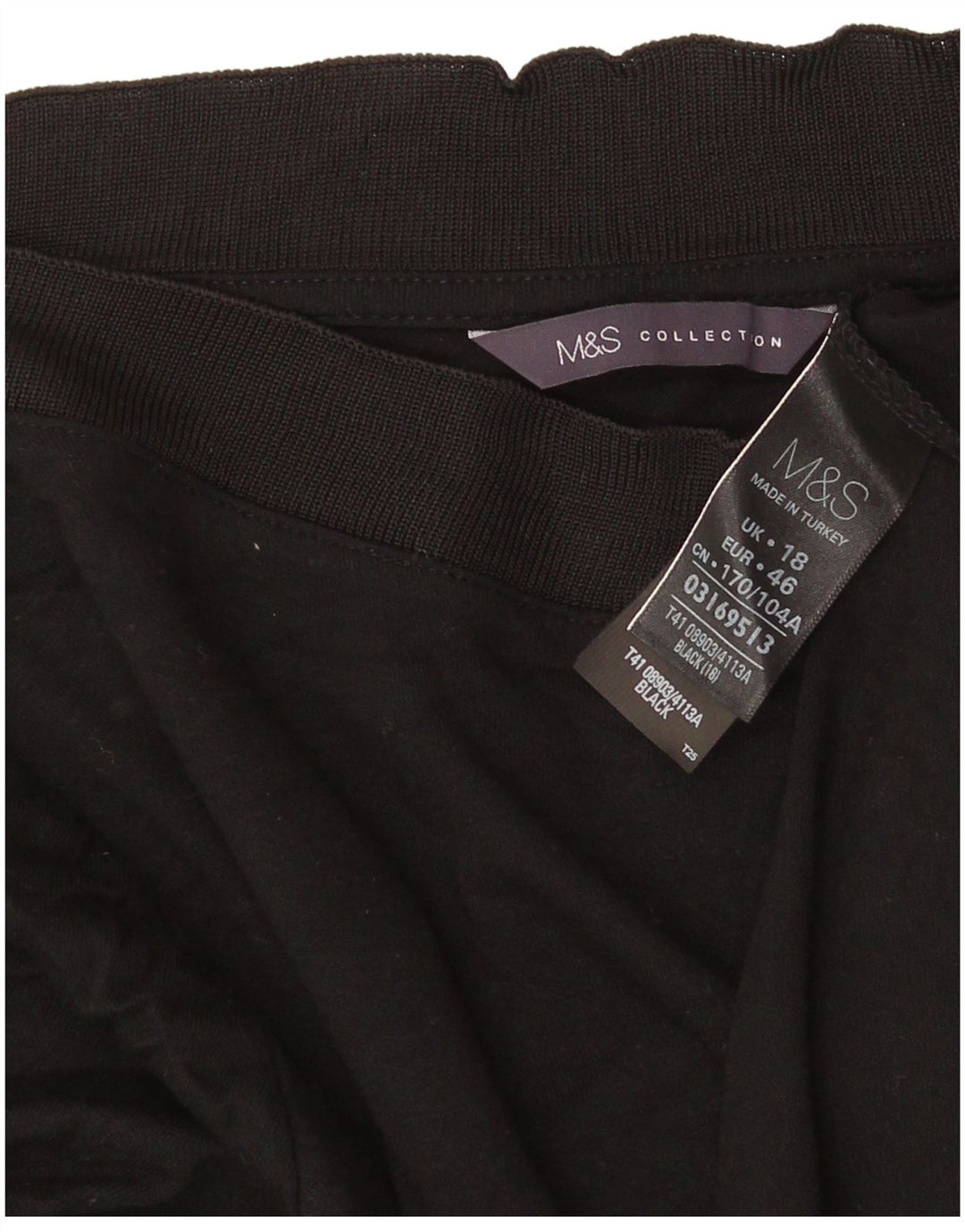 Marks & Spencer Top da donna manica 3/4 UK 18 XL viscosa nera