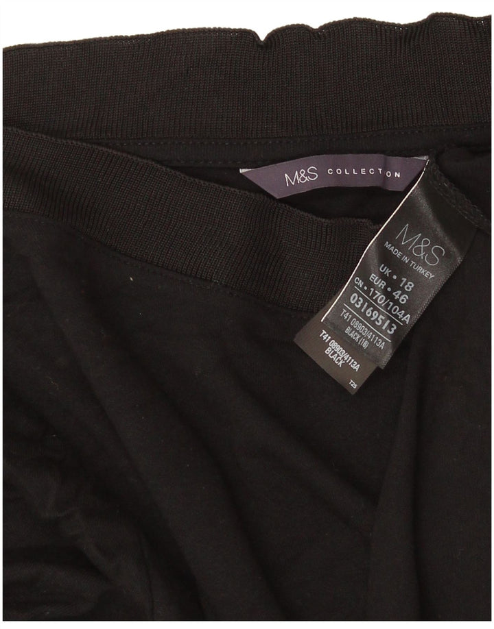 Marks & Spencer Top da donna manica 3/4 UK 18 XL viscosa nera