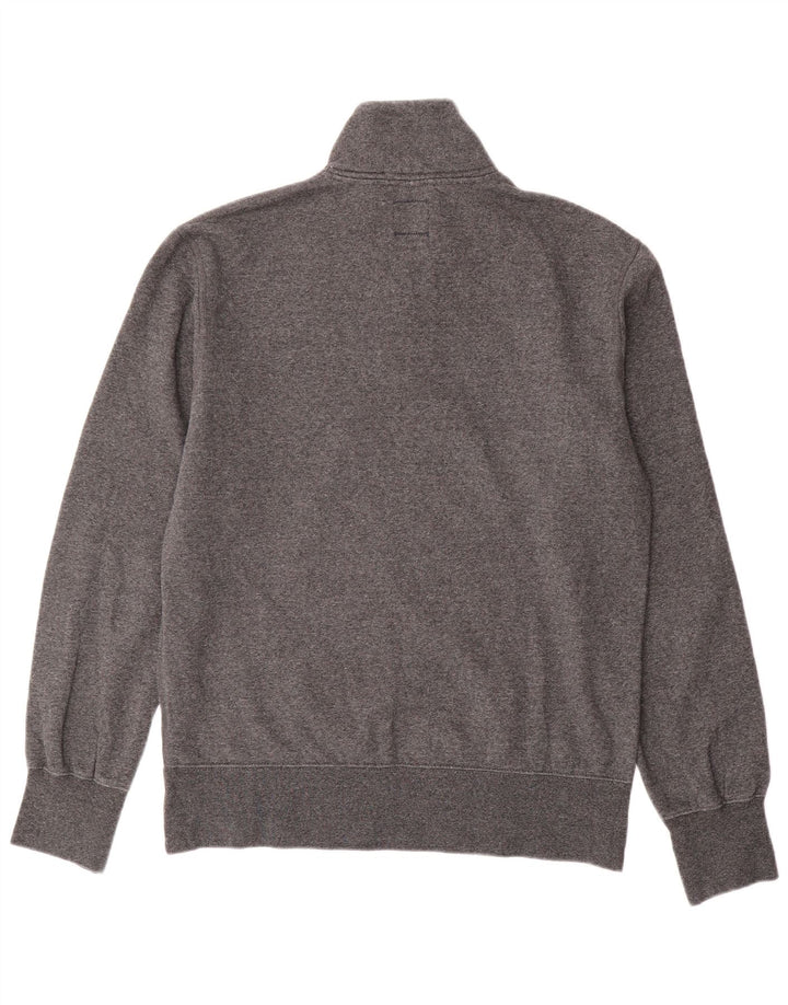 Felpa Champion da uomo con collo con zip, maglione grande, cotone grigio