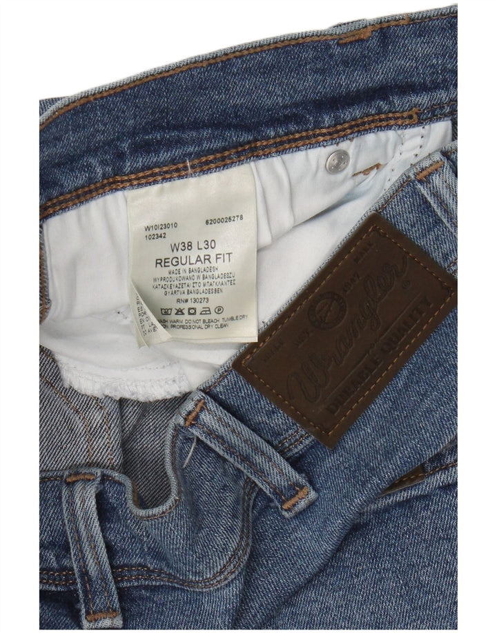 Jeans dritti da uomo Wrangler vestibilità regolare W38 L30 cotone blu
