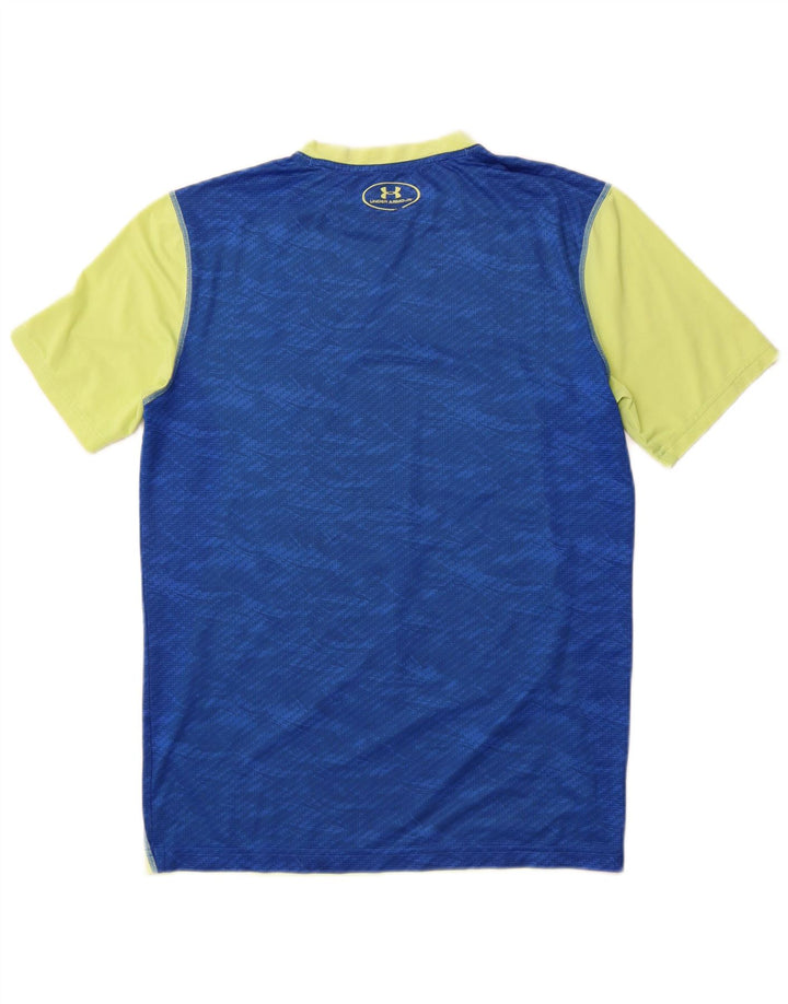 T-shirt da uomo UNDER ARMOUR Heat Gear Top piccolo verde a blocchi di colore