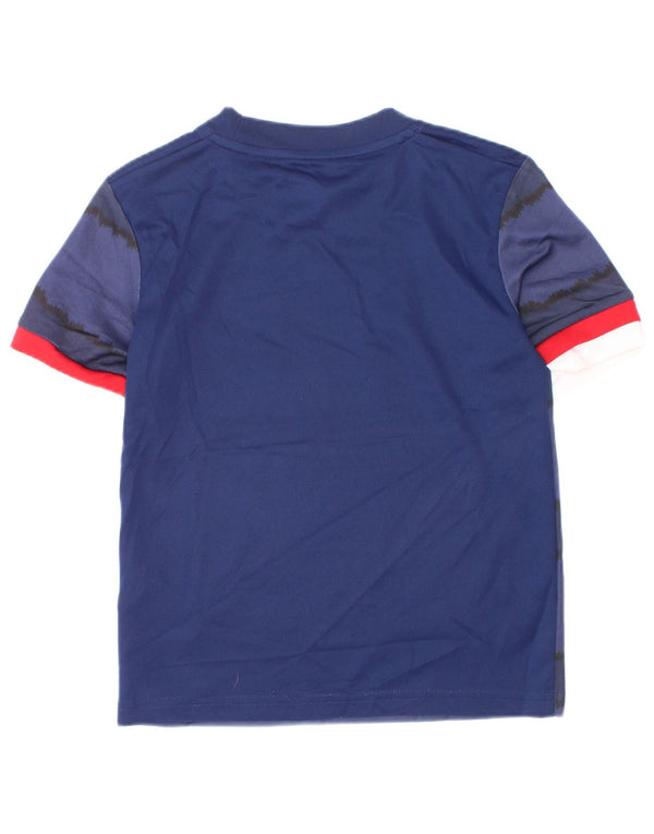Maglietta Adidas Aeroready per ragazzi, 5-6 anni, in poliestere a righe blu navy