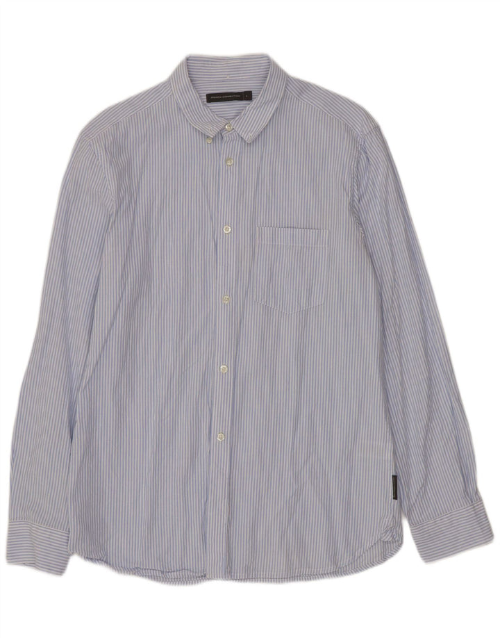 Camicia da uomo French Connection Grande cotone gessato blu