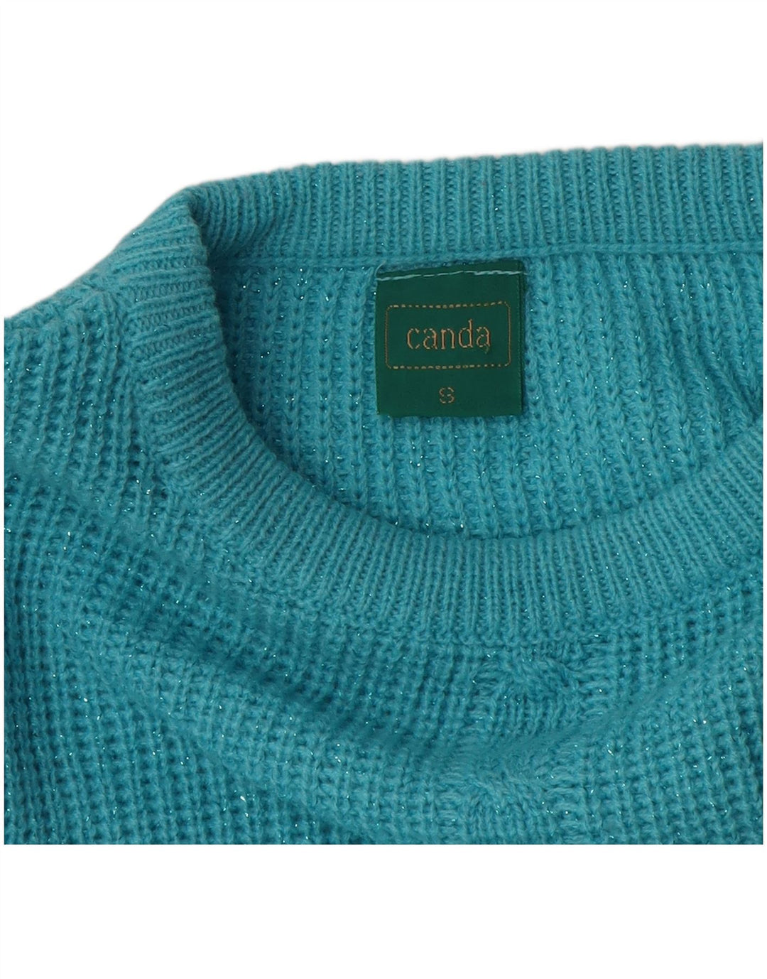 Maglione maglione girocollo oversize da donna Canda UK 10 piccolo acrilico blu