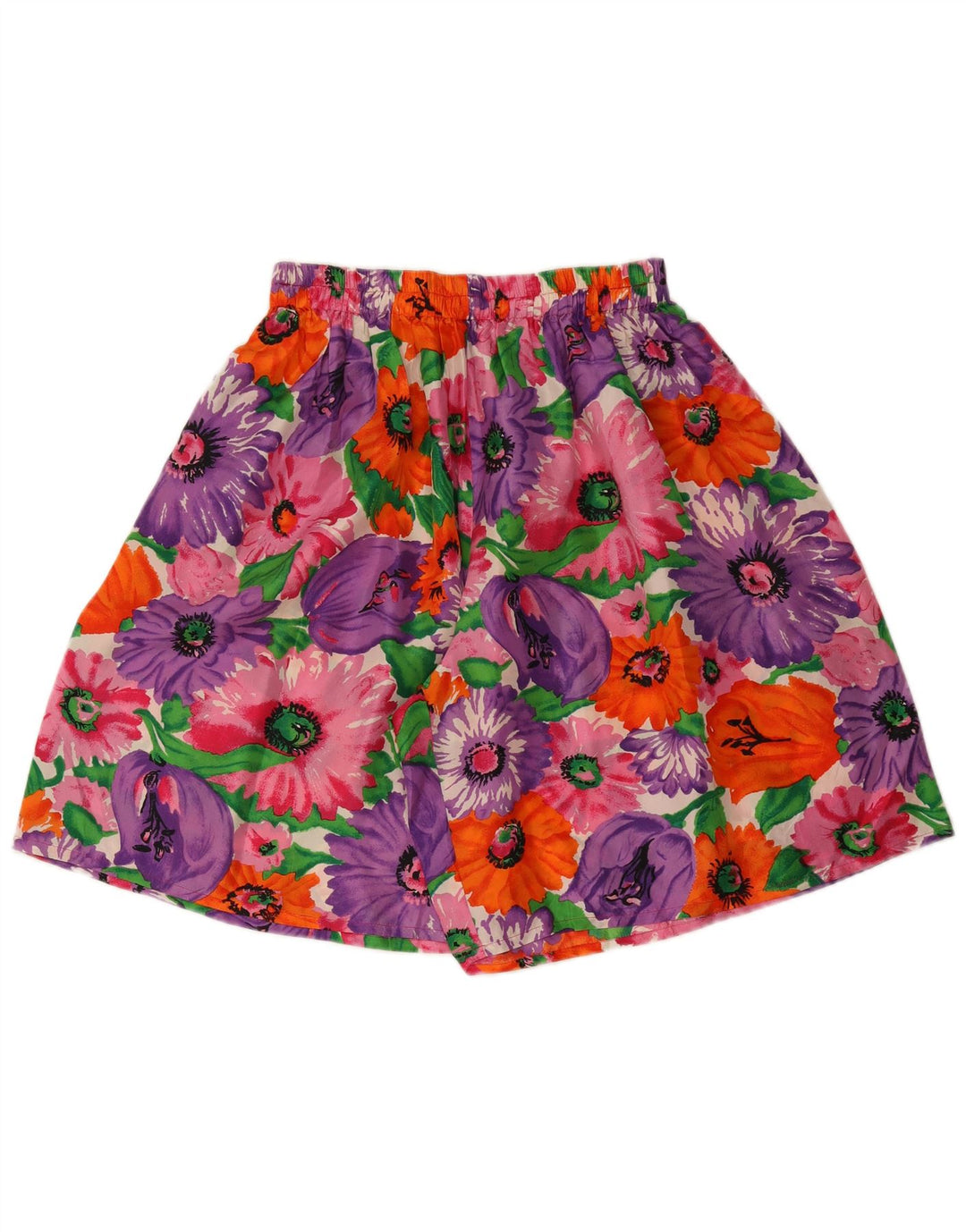 Pantaloncini casual da donna autentici UK 14 Medium W28 Seta floreale multicolore