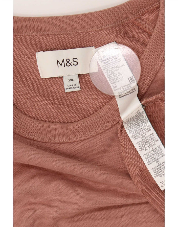 Felpa da donna Marks & Spencer maglione UK 20 2XL cotone rosa