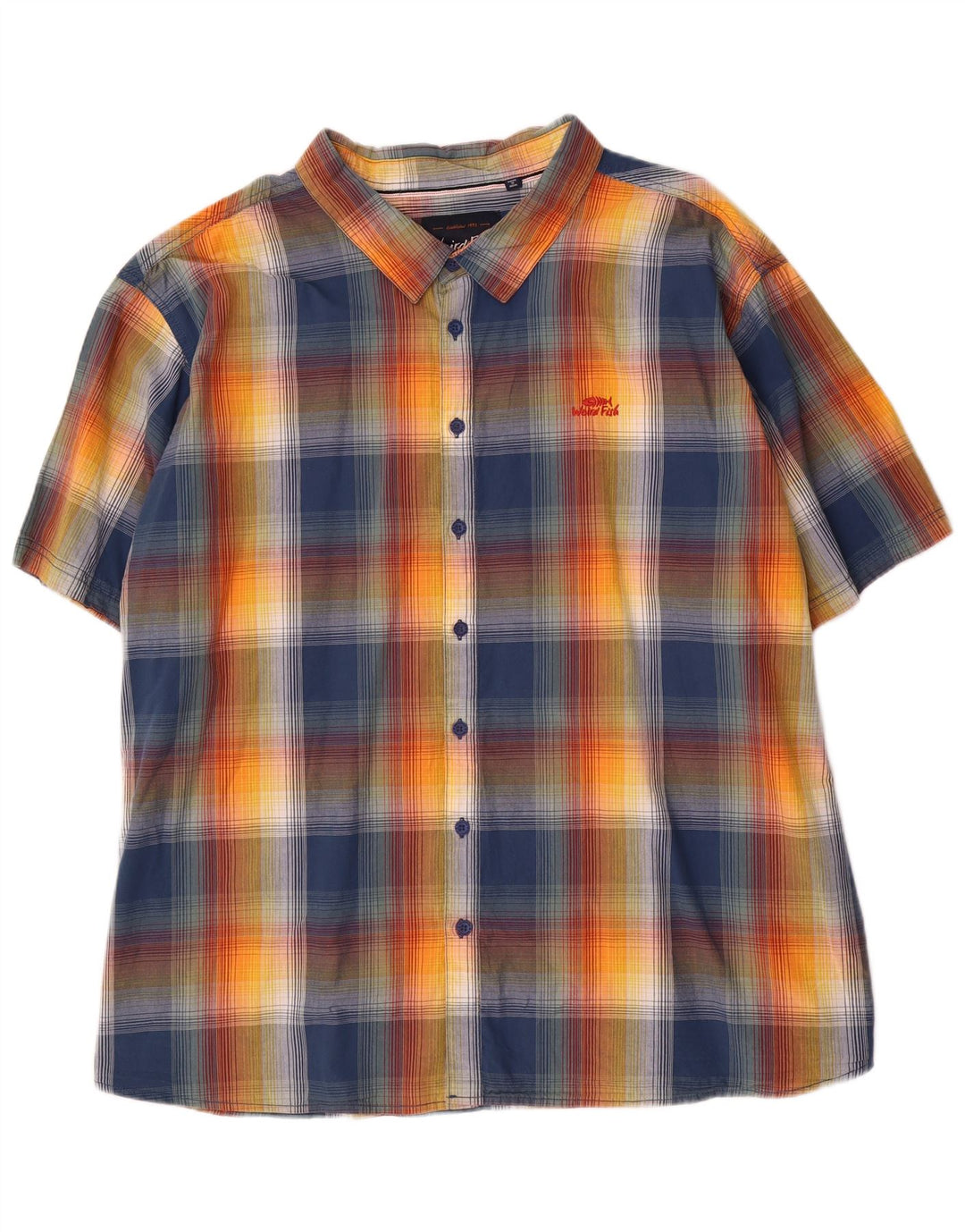 Camicia a maniche corte da uomo Weird Fish 5XL in cotone a quadri multicolore