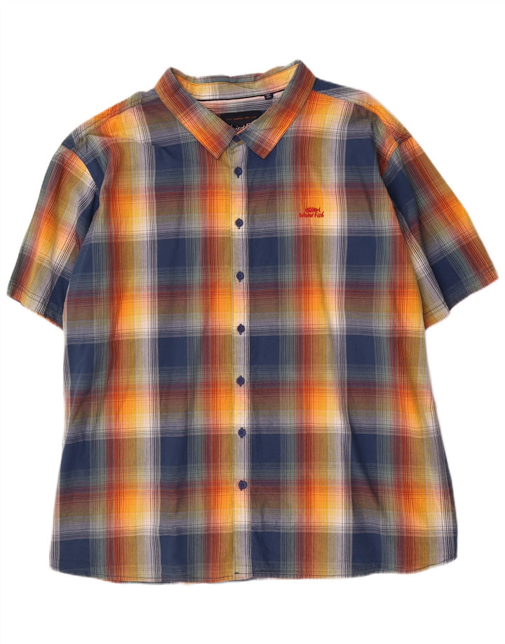 Camicia a maniche corte da uomo Weird Fish 5XL in cotone a quadri multicolore